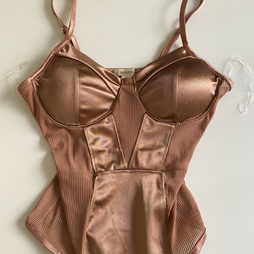 Mesh and silk bodysuit